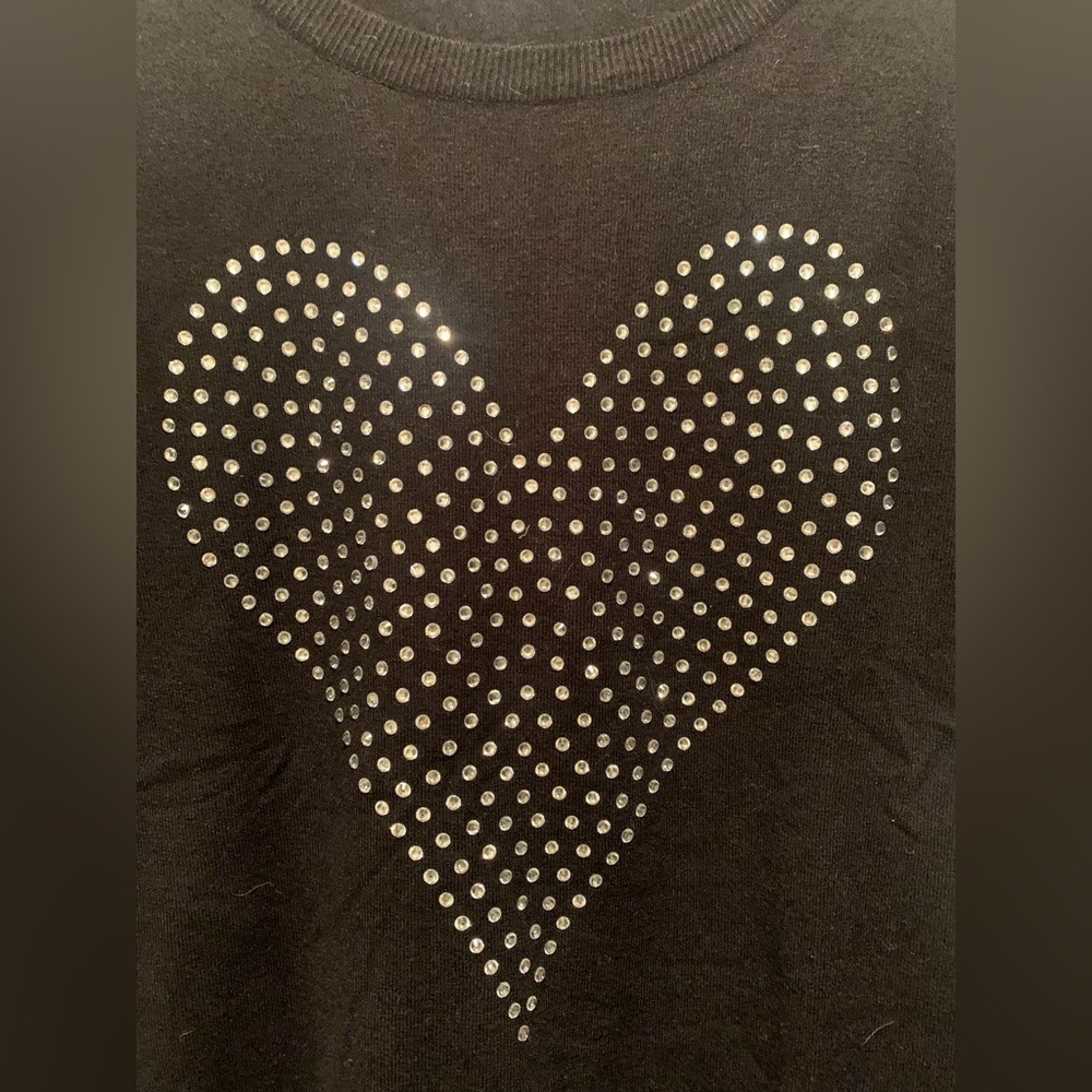 VILA MILANO Rhinestone Heart Wool Blend Sweater L - Picture 4 of 11